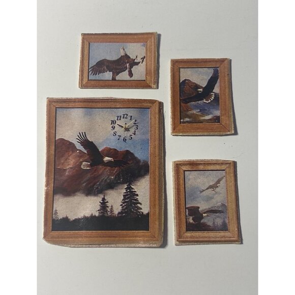 Dollhouse Man Cave Nautical Wall Shelf Eagle Picture Desk Set Arts Crafts Assort - Picture 2 of 16